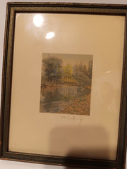 Rare Miniature Signed WALLACE NUTTING Hand Tinted Photo Early 20th Century