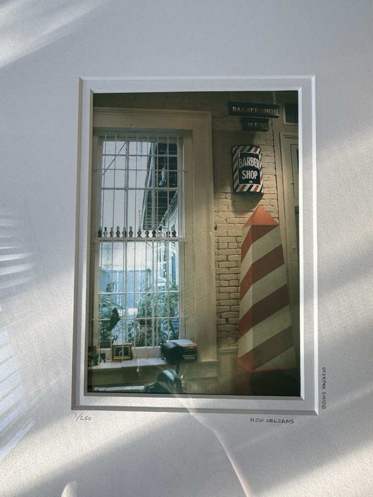 Ragazzo Limited Edition Signed Framed Photograph New Orleans Barber Shop Art