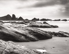 Original Black and White Landscapes Oregon Coast 14 X 11″ Matted SET of 2