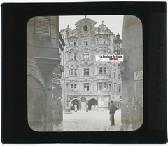 Helbling House, Innsbruck, Photo Glass Plaque, Black & White, Positive 8.5×10 Cm