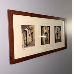 Framed Matted Signed Architectural Doors & Archways Triptych Color Photo
