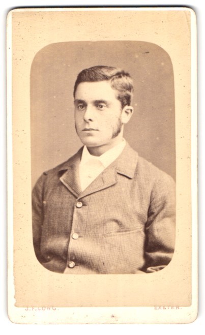 Photograph J. F. Long, Exeter, 45 High Street, Portrait Elegant Young Gentleman w