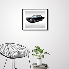 Classic Cars – 1966 Chevy Chevelle in Black – Muscle Car – Print