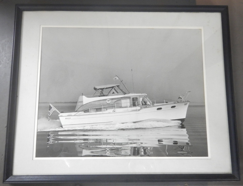 LARGE Vtg 1950s 60s Power Yacht Photograph Richardson Boat Cheaspeake Bay