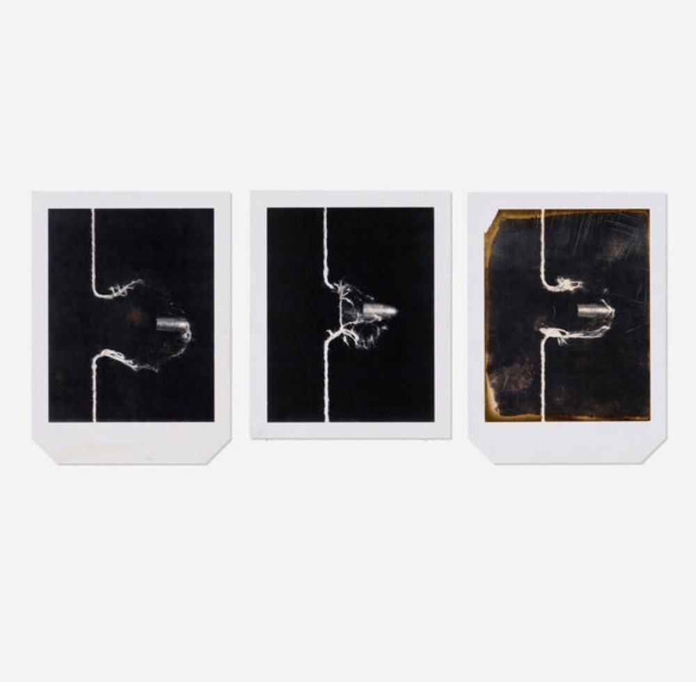 Harold Edgerton; Motion Study of Bullet Cutting Through String (three works)