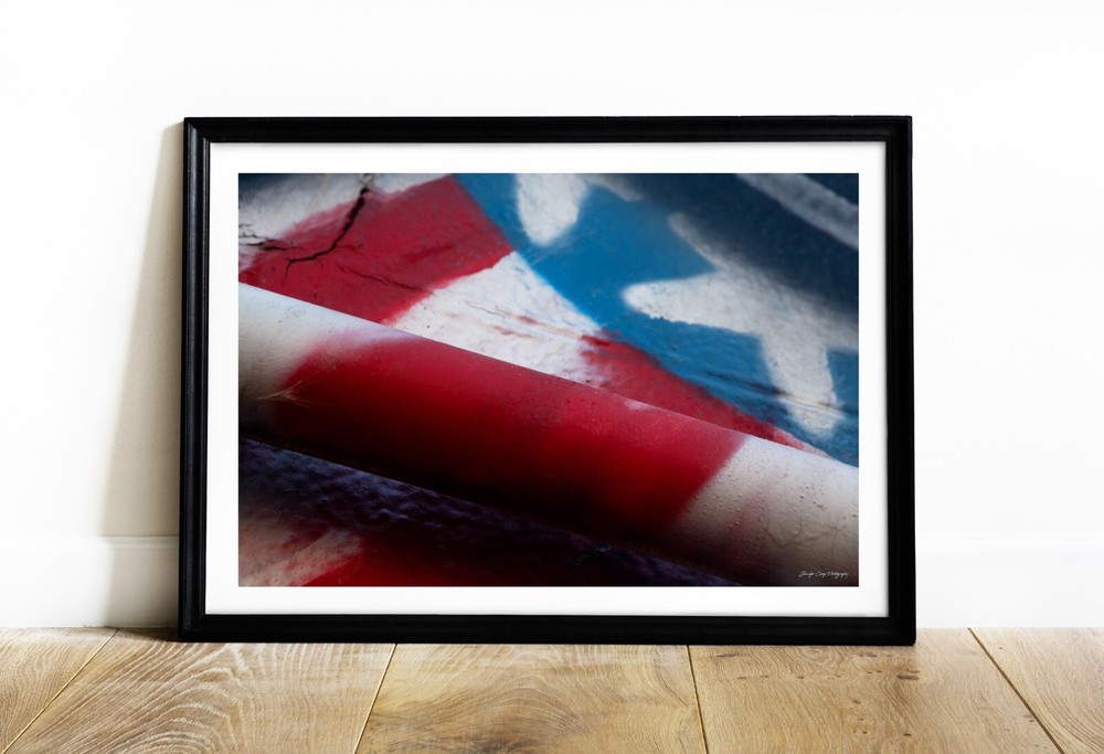 Flag Red White Blue Patriot Abstract Art Design Street Photography