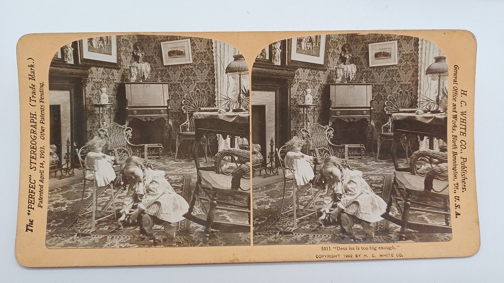 S838/ Stereo Photo Girl with Doll 1902