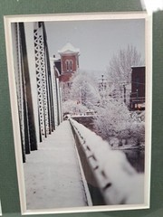 Framed Set Of 2 Images Of Owego New York Bridge In 2 Different Seasons