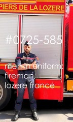 MALE PORTRAIT #0725-585 -men in uniform series -french fireman -free ship in usa
