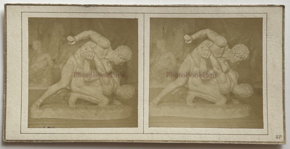 Photo Of Sculpture Hercules And Antaeus Henri Plaut Stereo Album Vintage C1858