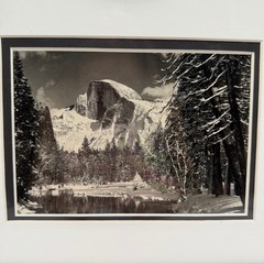 Ansel Adams Half Dome Merced River Winter SR-15 Framed Lithographic Reproduction