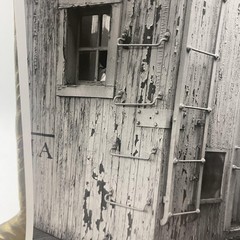 Weathered Railroad Caboose Corner 4×5 Black White Glossy Photograph Original