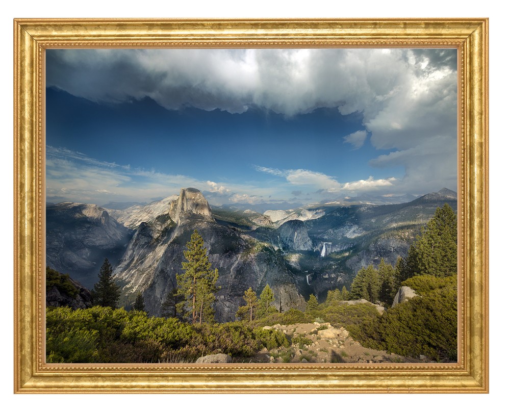 Yosemite National Park Photograph in a Aged Gold Frame