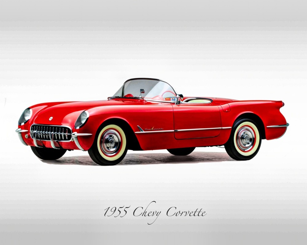 Classic Cars – 1955 Chevrolet Corvette – Print