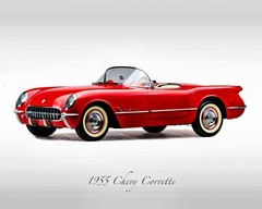 Classic Cars – 1955 Chevrolet Corvette – Print