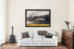 Storm Photography Print – Picture of Thunderstorm Over Small Town in Oklahoma
