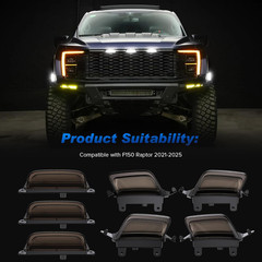 LED Front Grille Marker Lights for 2021-2025 Ford F150 Raptor | 3X Front Grille