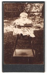 Photograph Portrait Toddler in Highchair with Dress