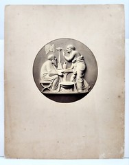 Bertel Thorvaldsen’s Winter Plaque Circular Albumen Print Mounted on Heavy Card