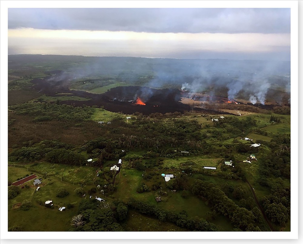 2018 Kilauea Volcano Aerial Of Fissures 17 And 18 Silver Halide Photo