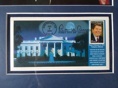 Ronald Reagan 37 Cent Stamp First Issue Framed Picture 18×16 Photograph