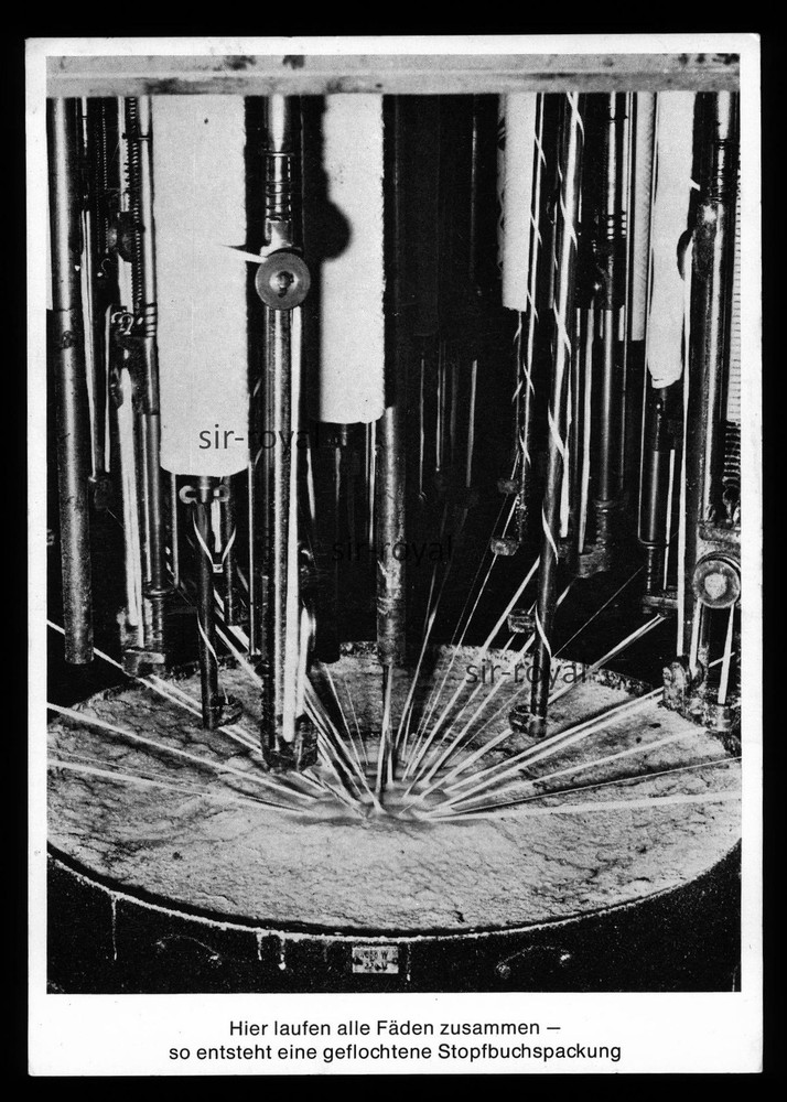 Entstehung einer geflochtenen Stopfbuchspackung – 1970er Technik – Foto 11x15cm