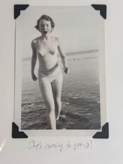 Vintage Found Photo Woman Swimsuit Beach Snapshot Vernacular Photo