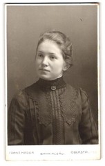 Photograph Franz Mader, Oberstaufen, portrait beautiful Miss with tied back