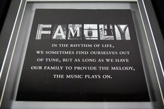 Framed Family Saying Rhythm and Melody 12″x12″x1.25″ Black Shadow Box Style