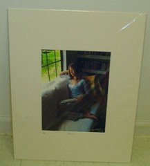 MATTED PHOTOGRAPHY «Ania» Woman sitting on couch by Larry Santucci 16×20
