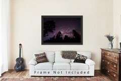 Night Sky Photography Print – Picture of Starry Sky Above Trees in Colorado