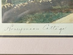 Antique Wallace Nutting Signed Hand Colored Photo Honeymoon Cottage Framed Art
