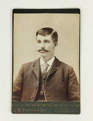 Antique Cabinet Card Nicely Dressed Man with Mustache Des Moines Iowa