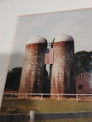 Chase Farm Lincoln RI Day Signed 1994 Historical Photograph Barn and Farm Silos