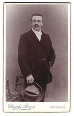 Photograph Charles Berger, Potschappel, Dresdener-Str. 28, young man in suit