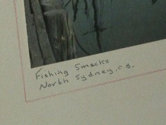N Sydney Nova Scotia Cape Breton Canada «Fishing Smacks» Hand Colored Photo Rice