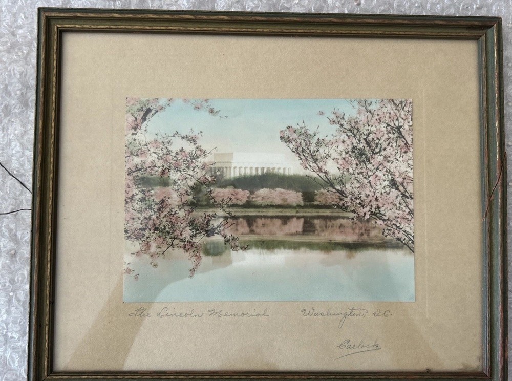 Royal A. Carlock signed Framed Photograph – National Monument Cherry Trees.