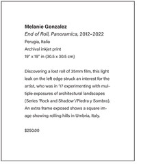 End of roll, Perugia, Italy, 2012-20, 19 x 19in photography by Melanie Gonzalez