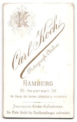 Photograph Carl Koch, Hamburg, Neuerwall 30, cute little girl with Pau