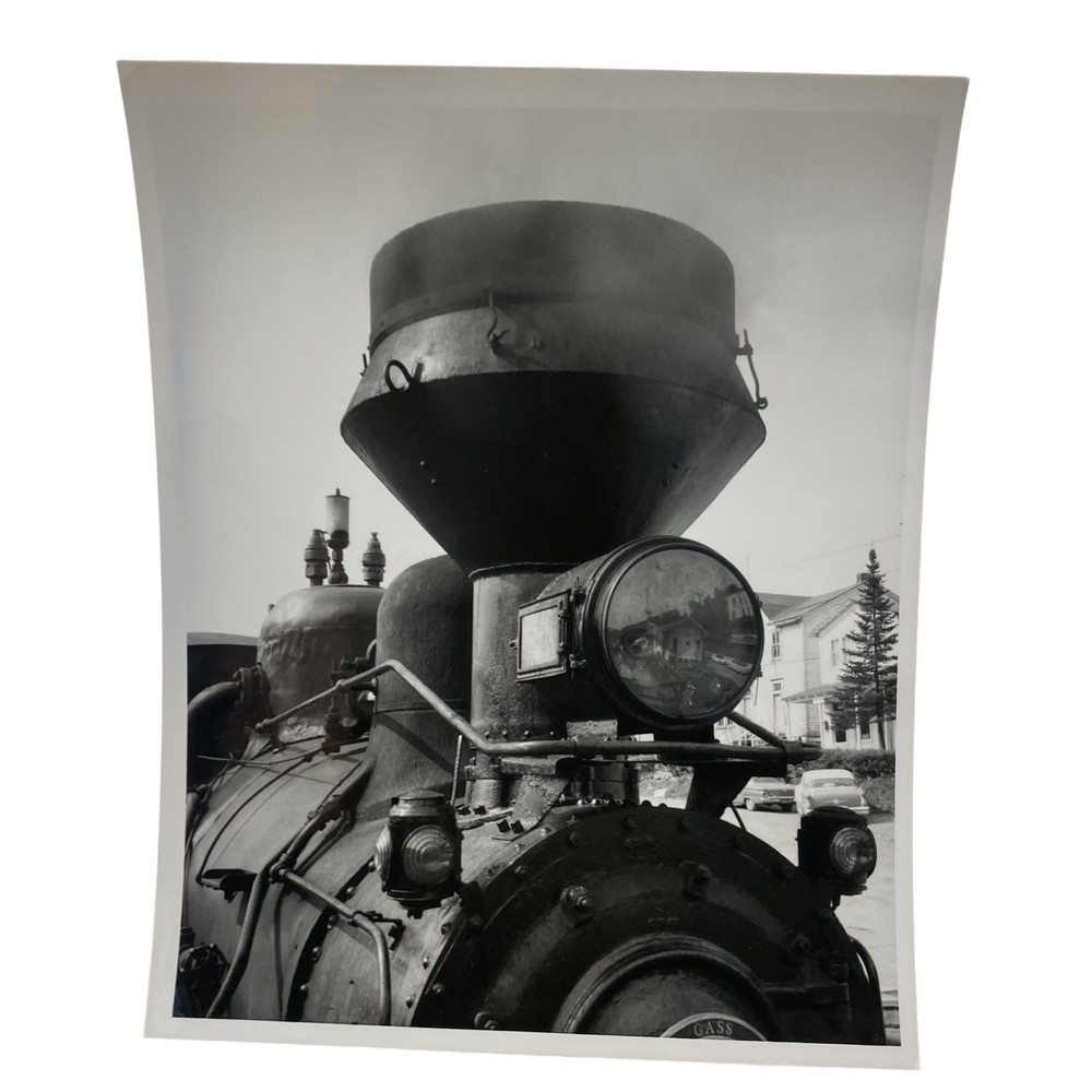 Steam Locomotive Front Headlight 8×10 Black White Glossy Photograph Original