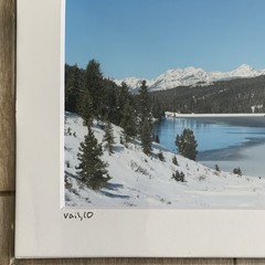 Signed Matted Vail Colorado Landscape Photo Print Snowy Mountain Lake