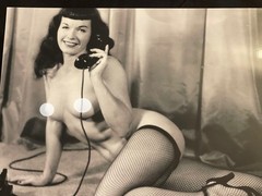 Large Photo Curiosa Pin-Up Printing Later Bettie Page Erotica Bdsm
