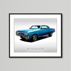 Classic Cars – 1967 Chevrolet Chevelle Marina Blue – Print