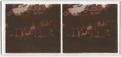 Villa, France, Glass Stereoscopic Photo Plate, Black & White Positive 6×13 cm
