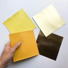 Genuine Leather Scraps for Earrings- 4 Yellow Sheets of Leather for Crafts, E…