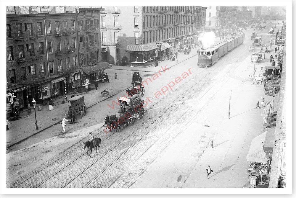 New York 1800’s 11th Ave. New York Central Railroad Death Avenue Cowboy Photo