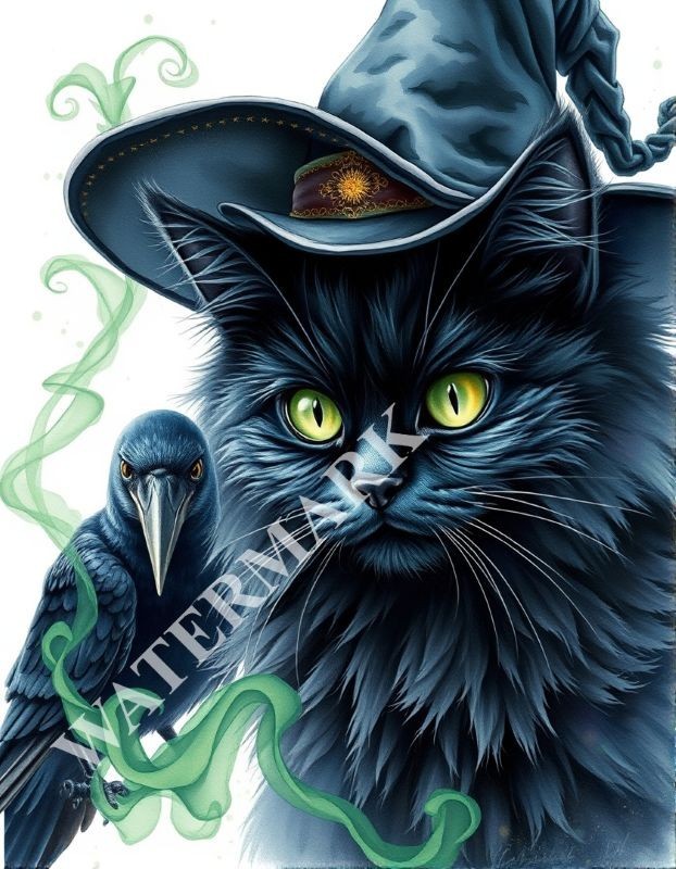 3 Digital Images Cat in the Hat Crow Picture Wallpaper Desktop Wall Art B52