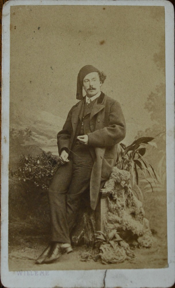 Business card, CDV, albumen print, Willeme, portrait of a man