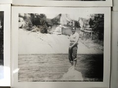 1940’s Vintage Photo Handsome Young Man Boxing Dog Beach Gay Interest Lot 12