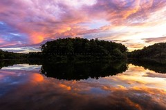 Sunset Photography Print: Tennessee Lake Landscape Reflection Appalachian Photo